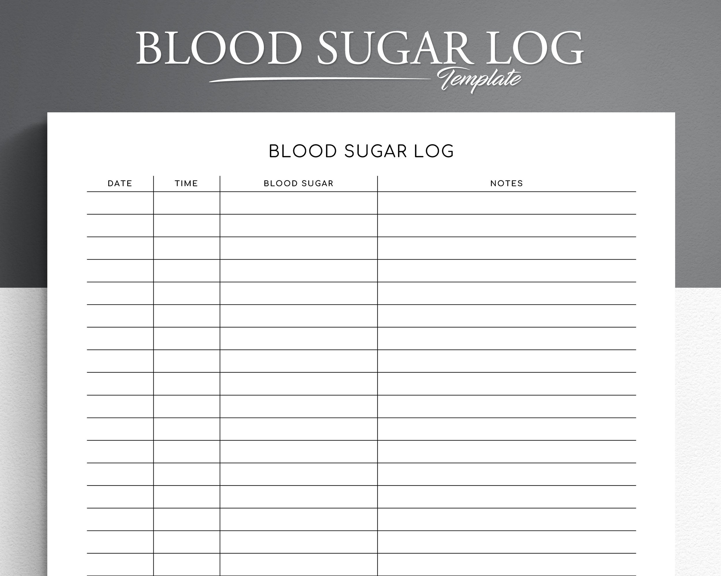 Blood Sugar Log Printable. Blood Sugar Tracker Editable Printable with Free Printable Blood Sugar Tracking Chart