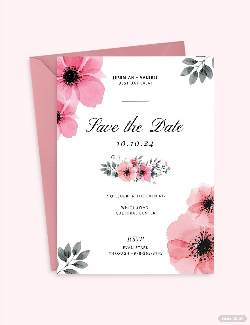 Bloomy Wedding Invitation Template In Publisher, Pages, Word, Psd with Free Printable Wedding Invitation Templates for Word