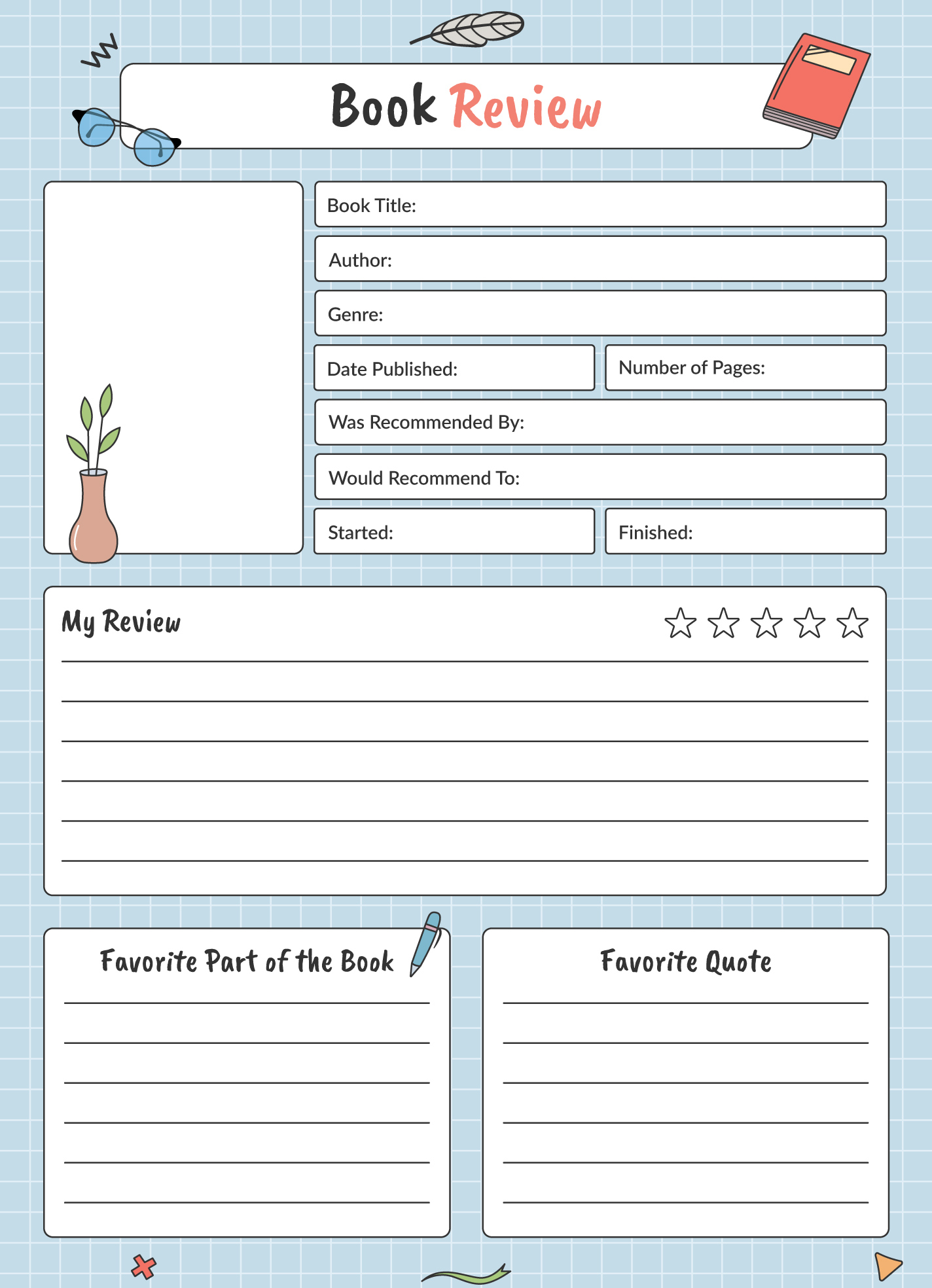 Book Report Free Google Docs Template - Gdoc.io with Book Report Template Free Printable