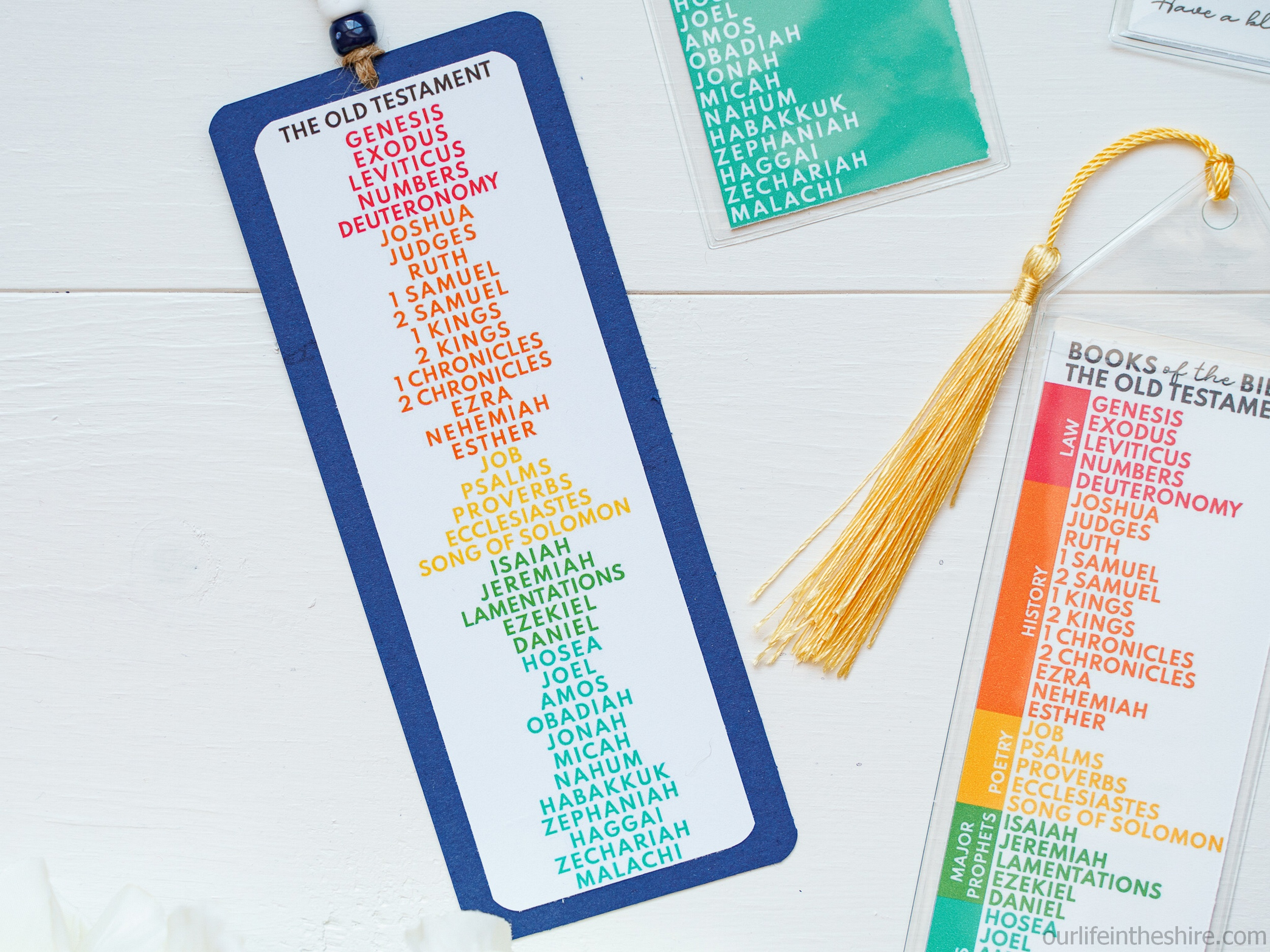 Books Of The Bible - Bookmarks! - Our Life In The Shire for Books of the Bible Bookmark Printable Free