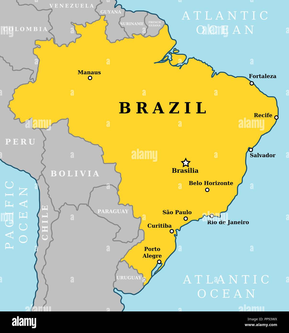 Brasilia Map Hi-Res Stock Photography And Images - Alamy intended for Free Printable Map Of Brazil