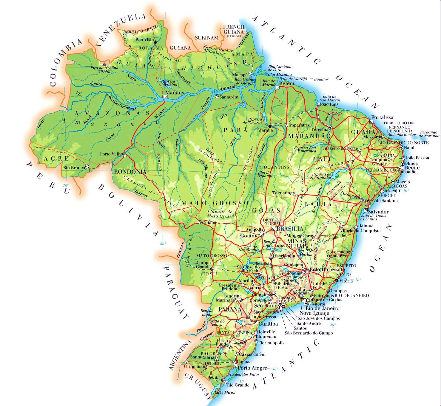 Brazil Maps | Printable Maps Of Brazil For Download regarding Free Printable Map Of Brazil