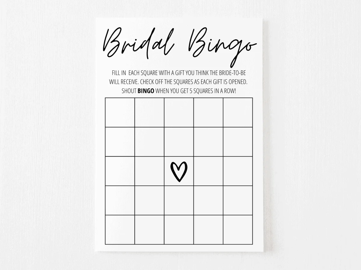 Bridal Shower Bingo Free Printable | Modern Moh inside Free Printable Bridal Shower Bingo