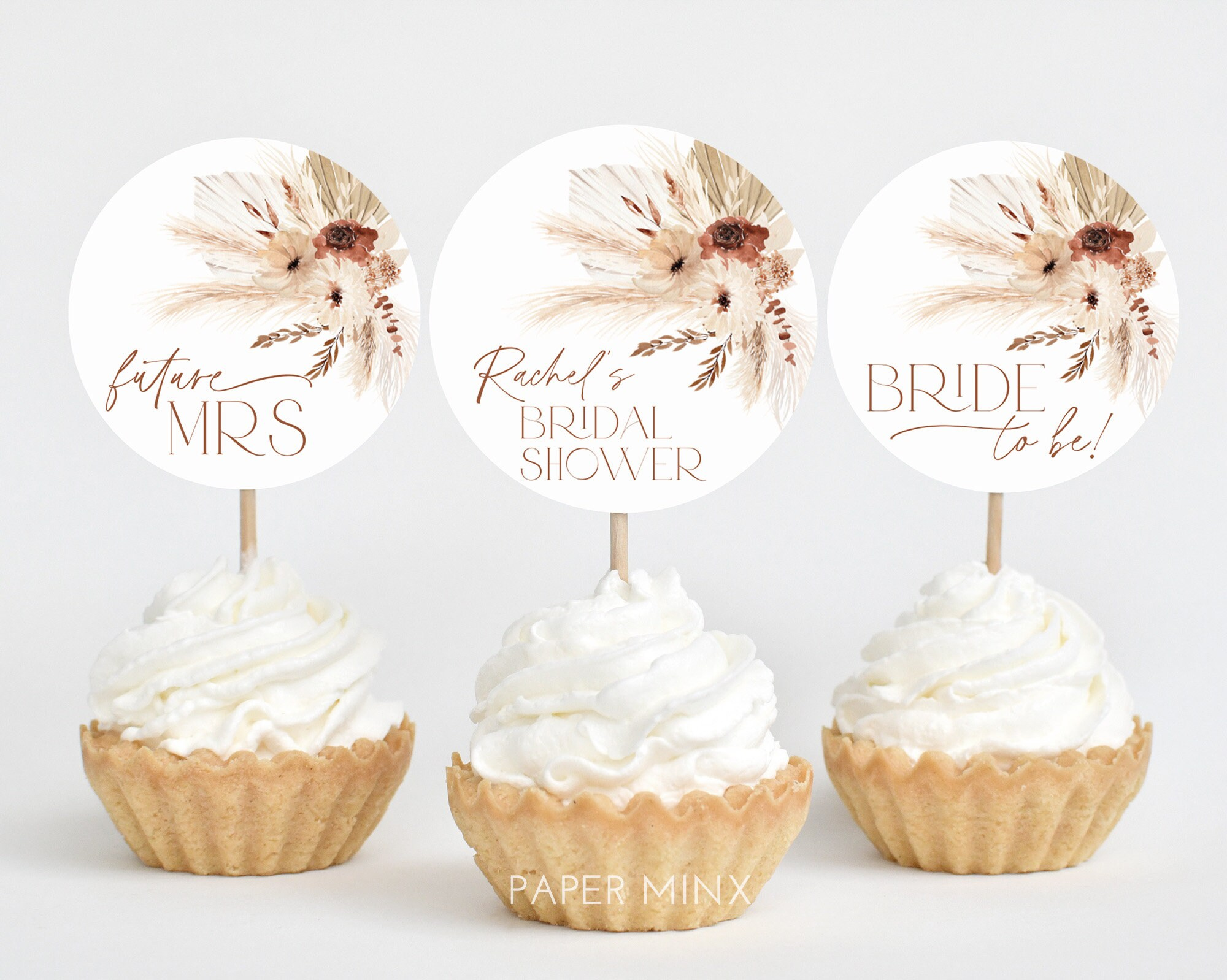 Bridal Shower Cupcake Toppers - Etsy inside Free Printable Cupcake Toppers Bridal Shower