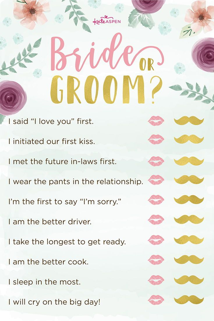 Bride Or Groom? Fun Bridal Shower Game with regard to Free Printable Bridal Shower Games And Activities