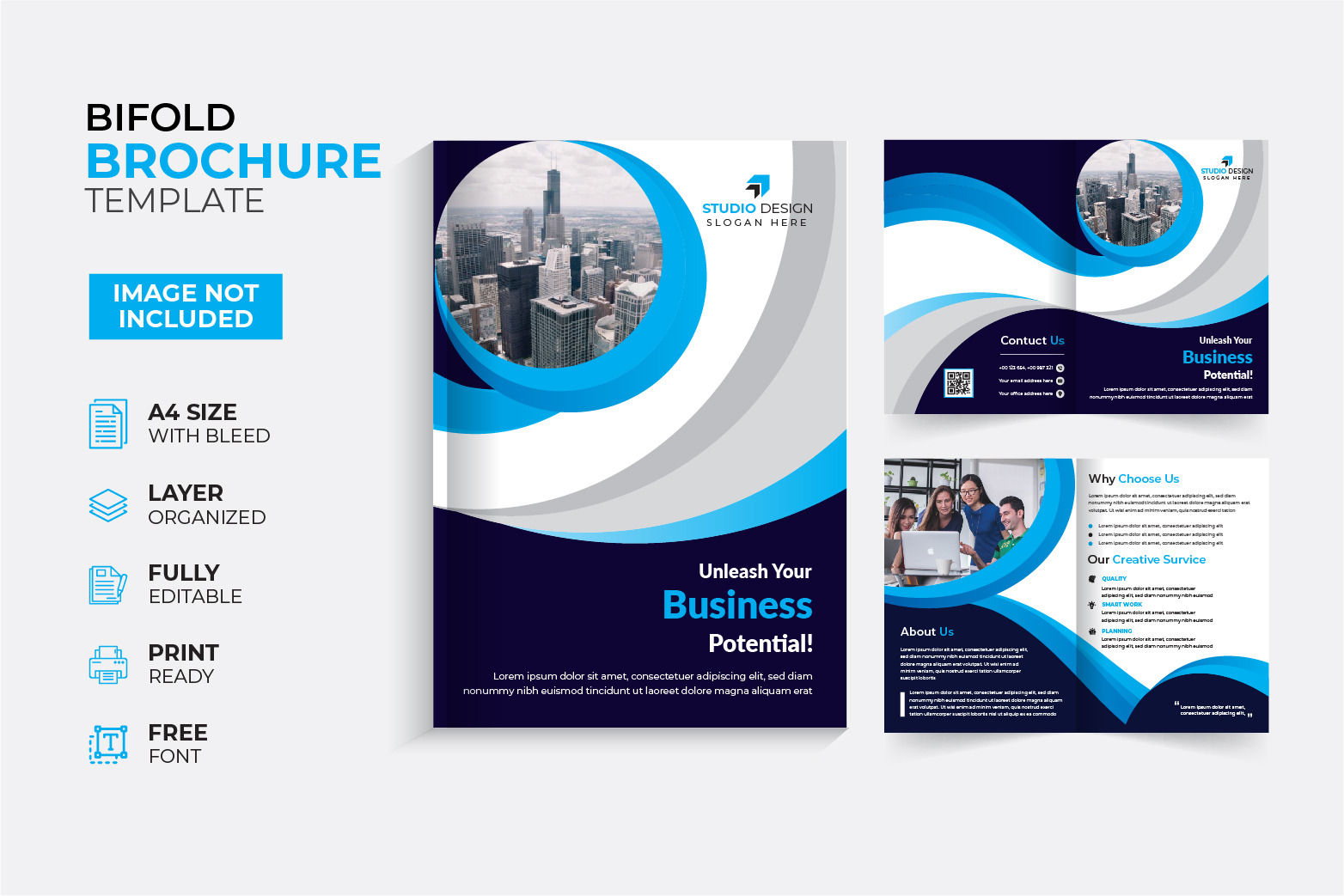 Brochure Templates, Design And Layouts | Poweredtemplate pertaining to Free Printable Brochure Templates