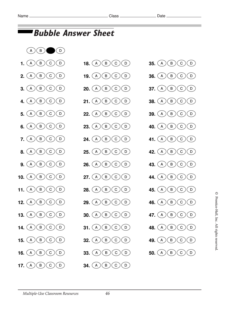 Bubble Sheet Generator - Fill Online, Printable, Fillable, Blank in Free Printable Bubble Answer Sheets