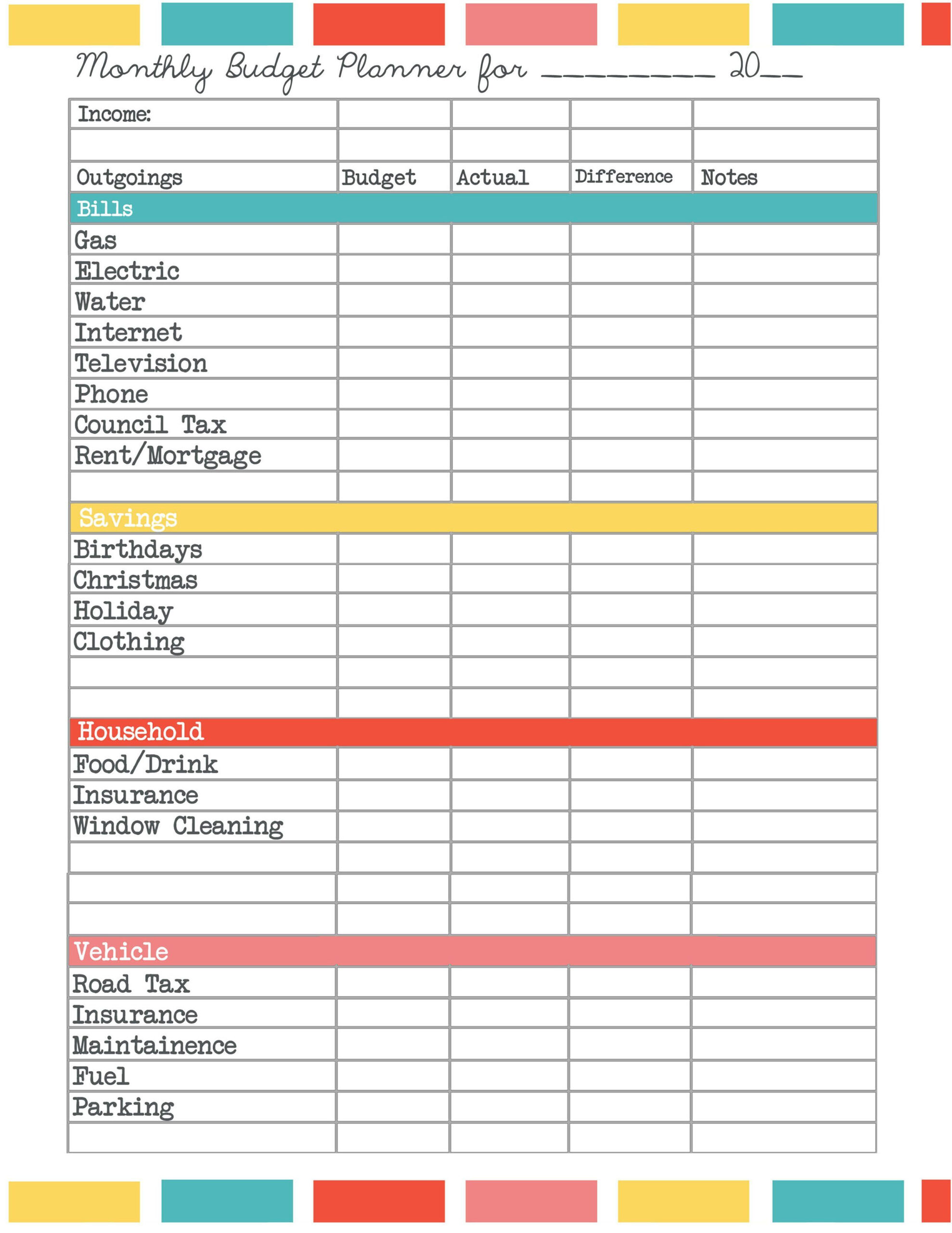 Budget Spreadsheet Uk | Budget Planner Worksheet, Budget Planner with regard to Free Printable Budget Planner UK