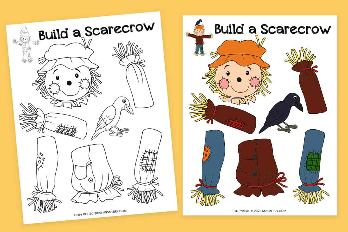 Build A Scarecrow Printable Fall Kids Activity | Mrs. Merry within Free Scarecrow Template Printable