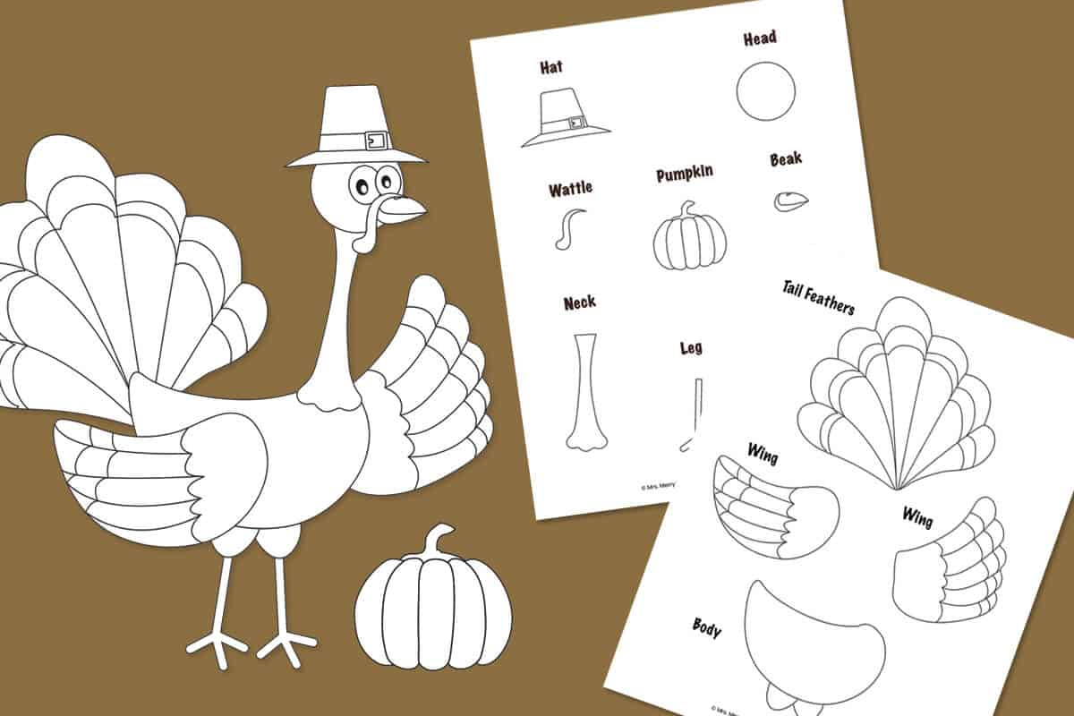 Build A Turkey - Thanksgiving Kid Craft | Mrs. Merry with Free Printable Thanksgiving Crafts for Kids