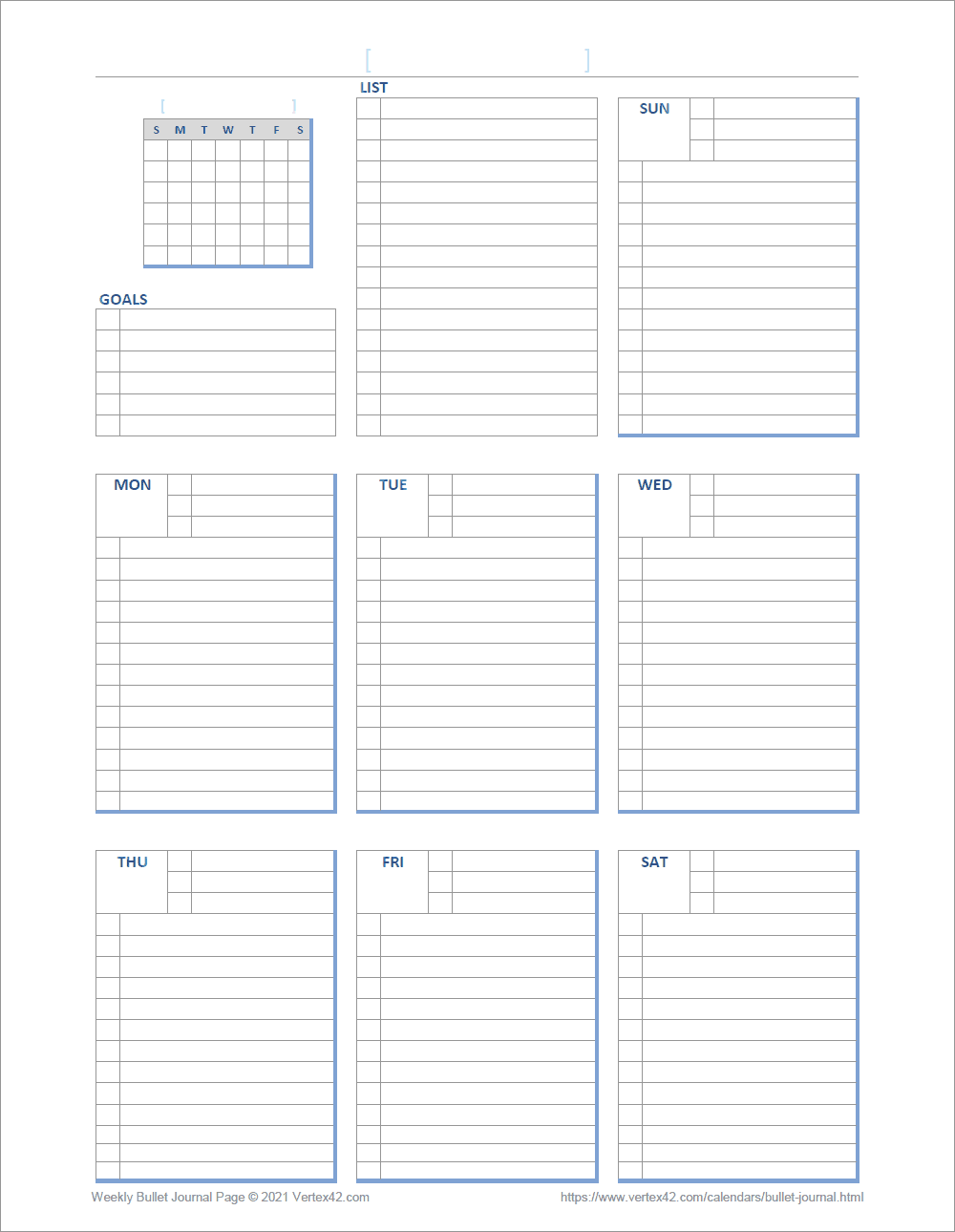 Bullet Journal Templates For Excel And Pdf pertaining to Free Bullet Journal Printables 2025