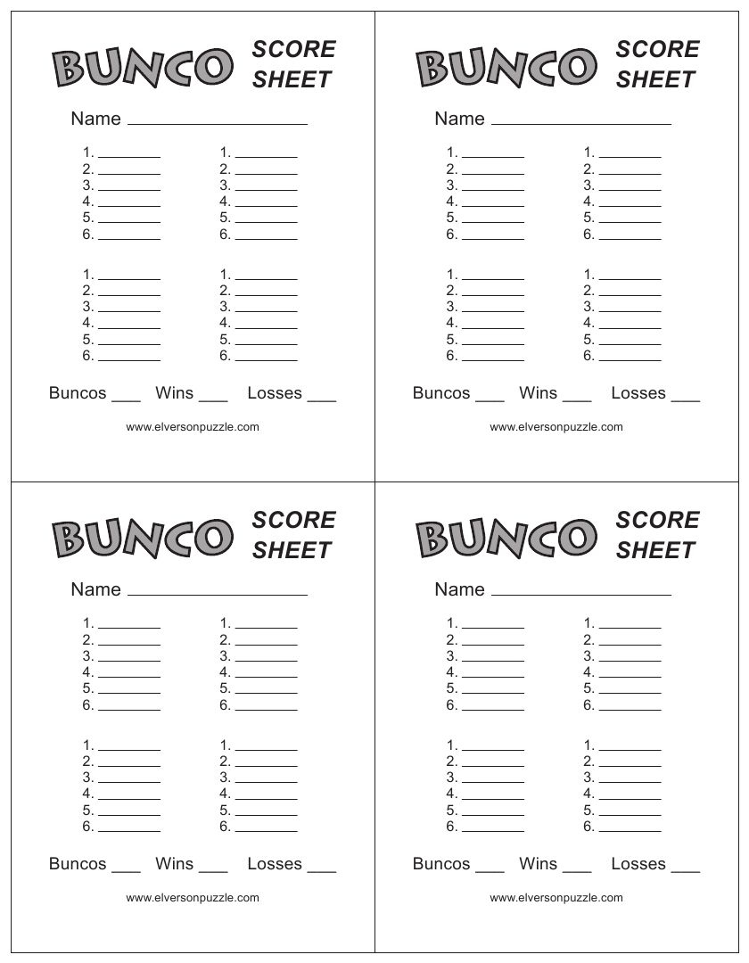 Bunco Score Sheet | Free Download inside Free Printable Bunco Game Sheets