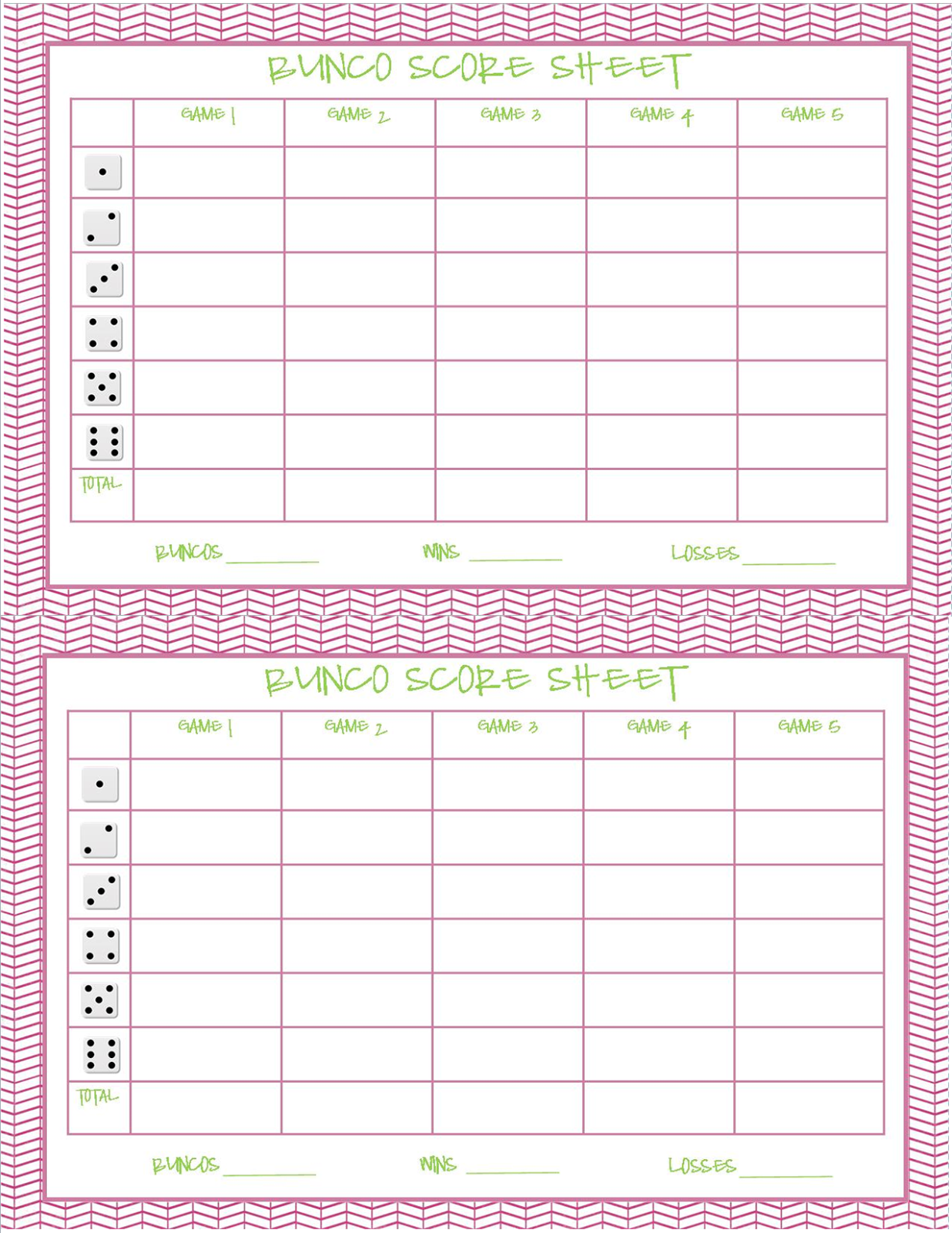 Bunco Score Sheets - Printable And Free! for Free Printable Bunco Game Sheets