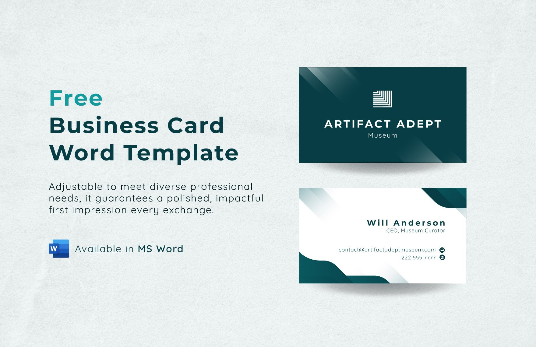 Business Card Template In Word - Free Download | Template intended for Free Printable Business Card Templates for Word