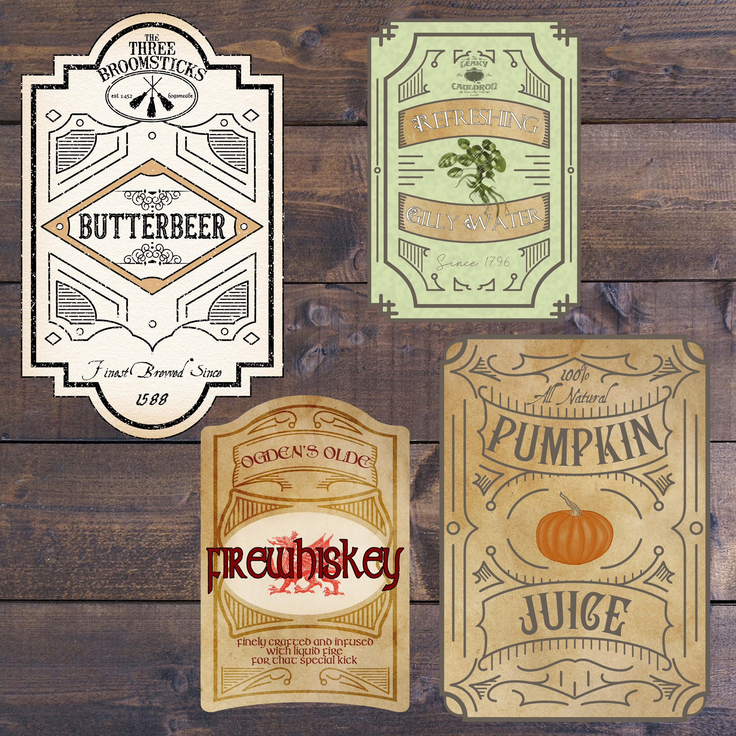 Butterbeer Labels - Etsy within Free Printable Butterbeer Labels