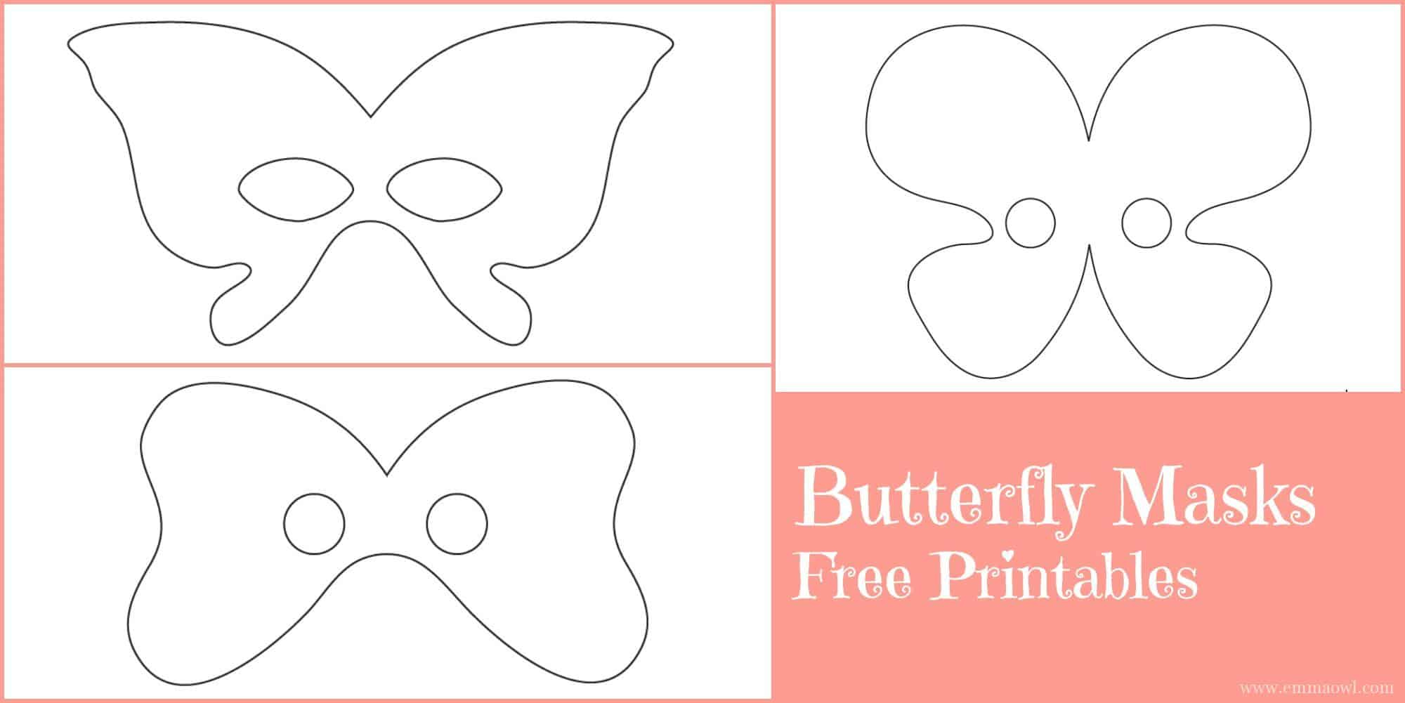 Butterfly Masks - Free Printables - Emma Owl pertaining to Free Printable Masks