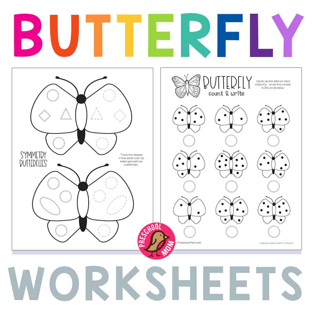 Butterfly Preschool Printables - Preschool Mom for Free Printable Butterfly Worksheets