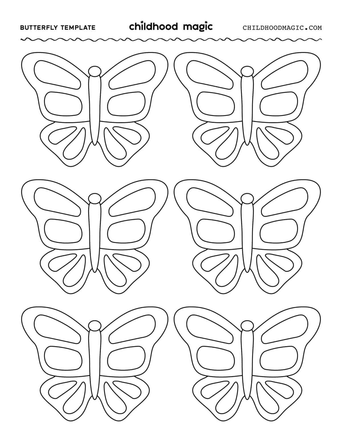 Butterfly Template - Childhood Magic pertaining to Free Printable Butterfly Cutouts