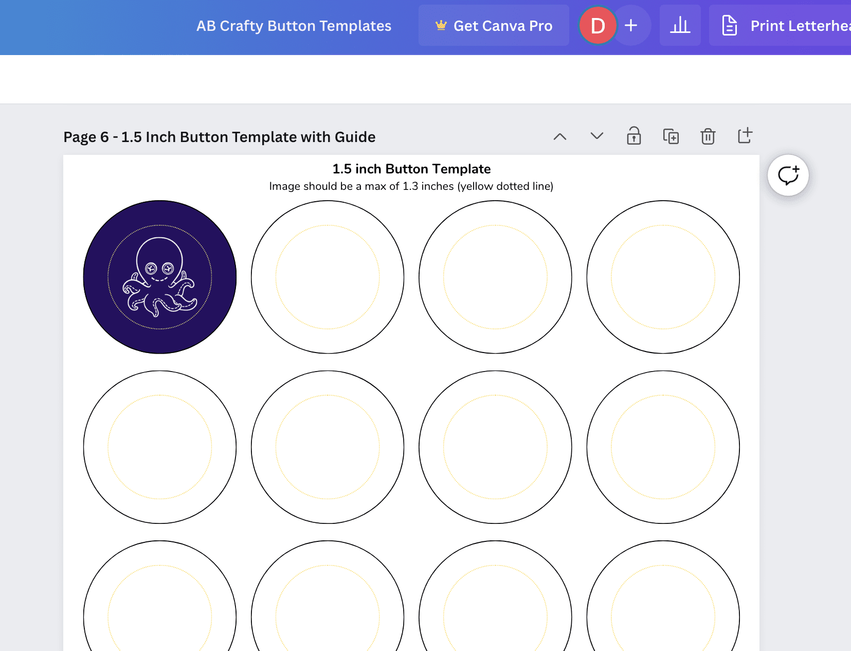 Button Template In 4 Sizes - Free Download - Ab Crafty with Free Printable Button Templates