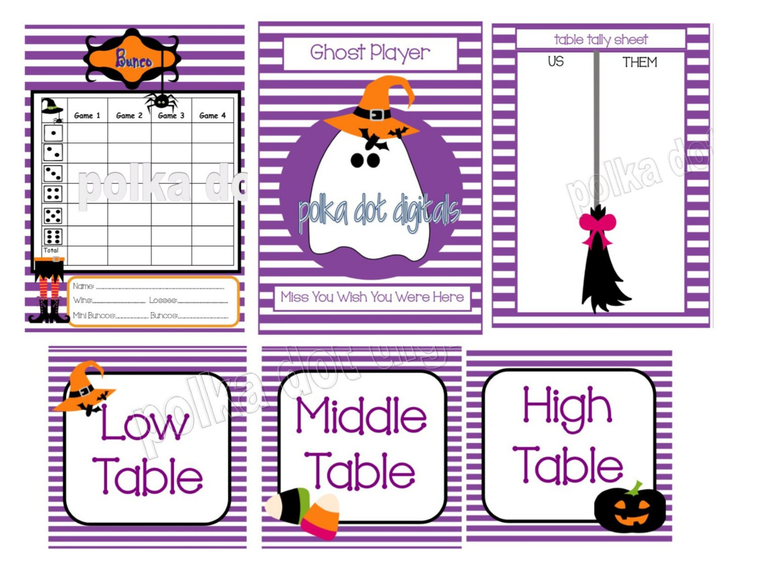 Buy 2 Get 1 Free Halloween Complete Set Bunco Score Card Sheet pertaining to Free Printable Halloween Bunco Score Sheets