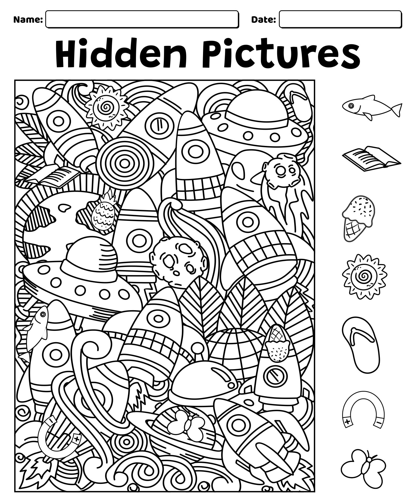 Buy Color And Find Hidden Object Coloring Page Printable Activity regarding Free Printable Hidden Pictures for Adults