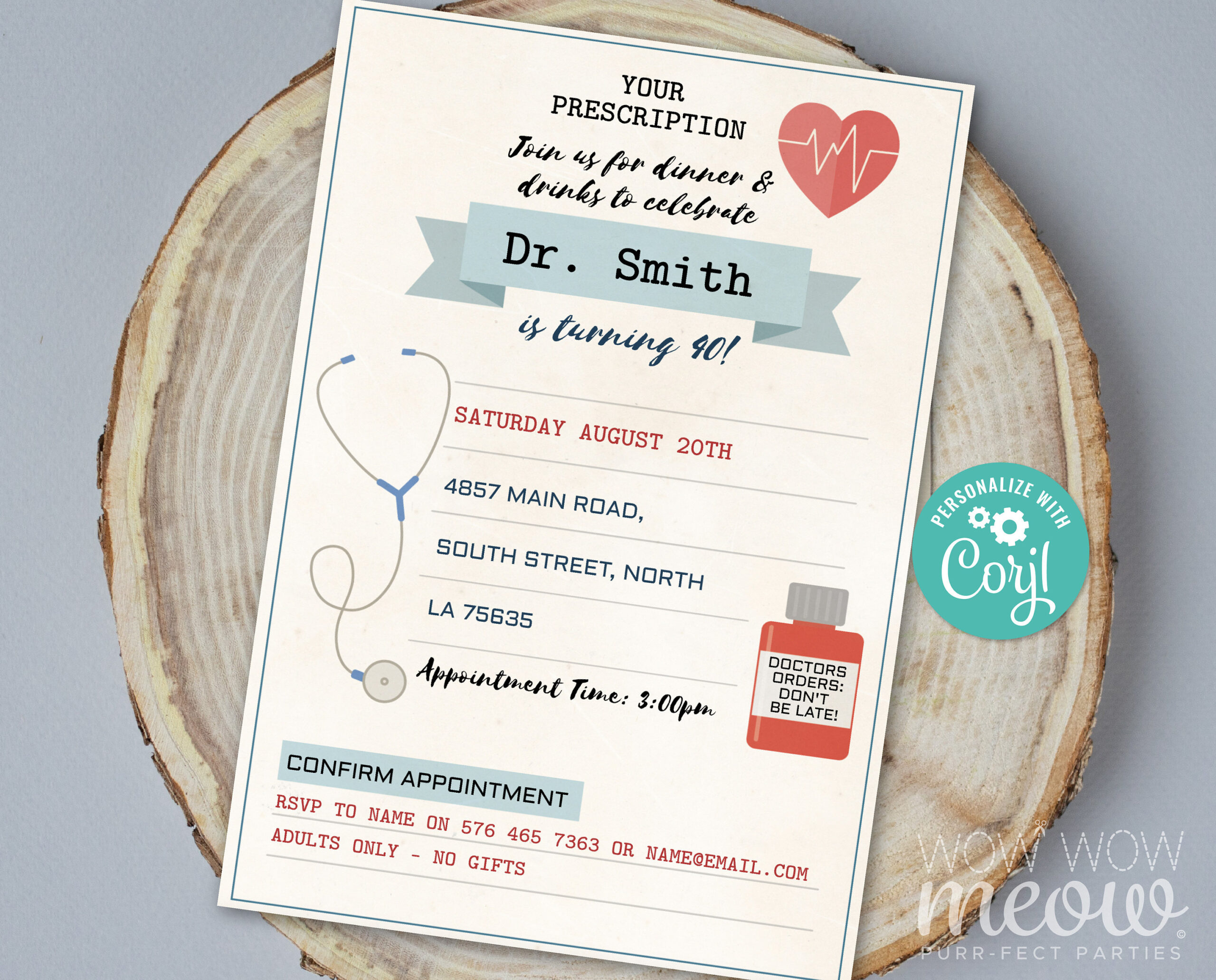 Buy Doctor Invitation Prescription Invite Dr. Birthday Party regarding Doctor Who Party Invitations Printable Free