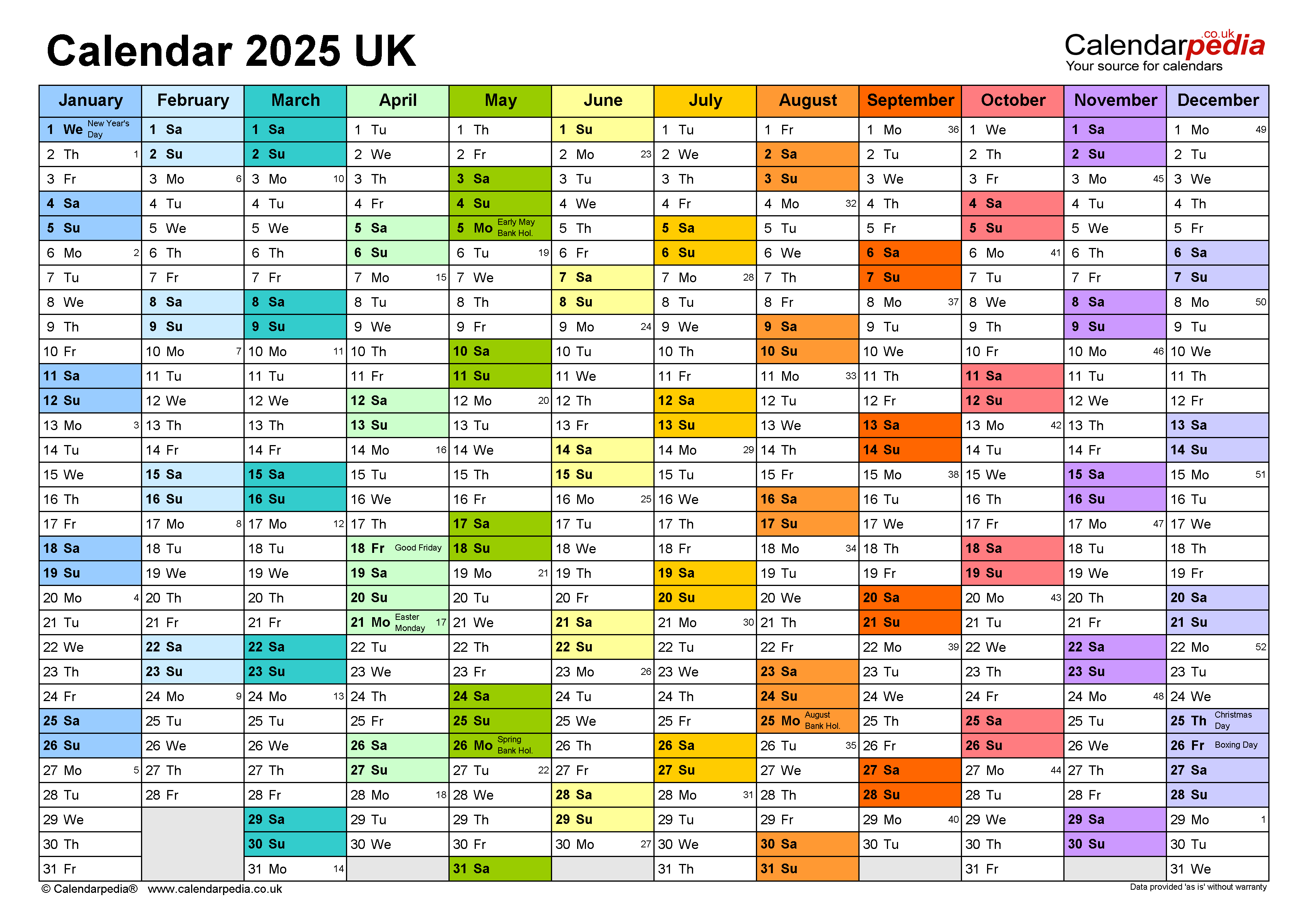 Calendar 2025 (Uk) - Free Printable Pdf Templates for Free Printable Agenda 2025