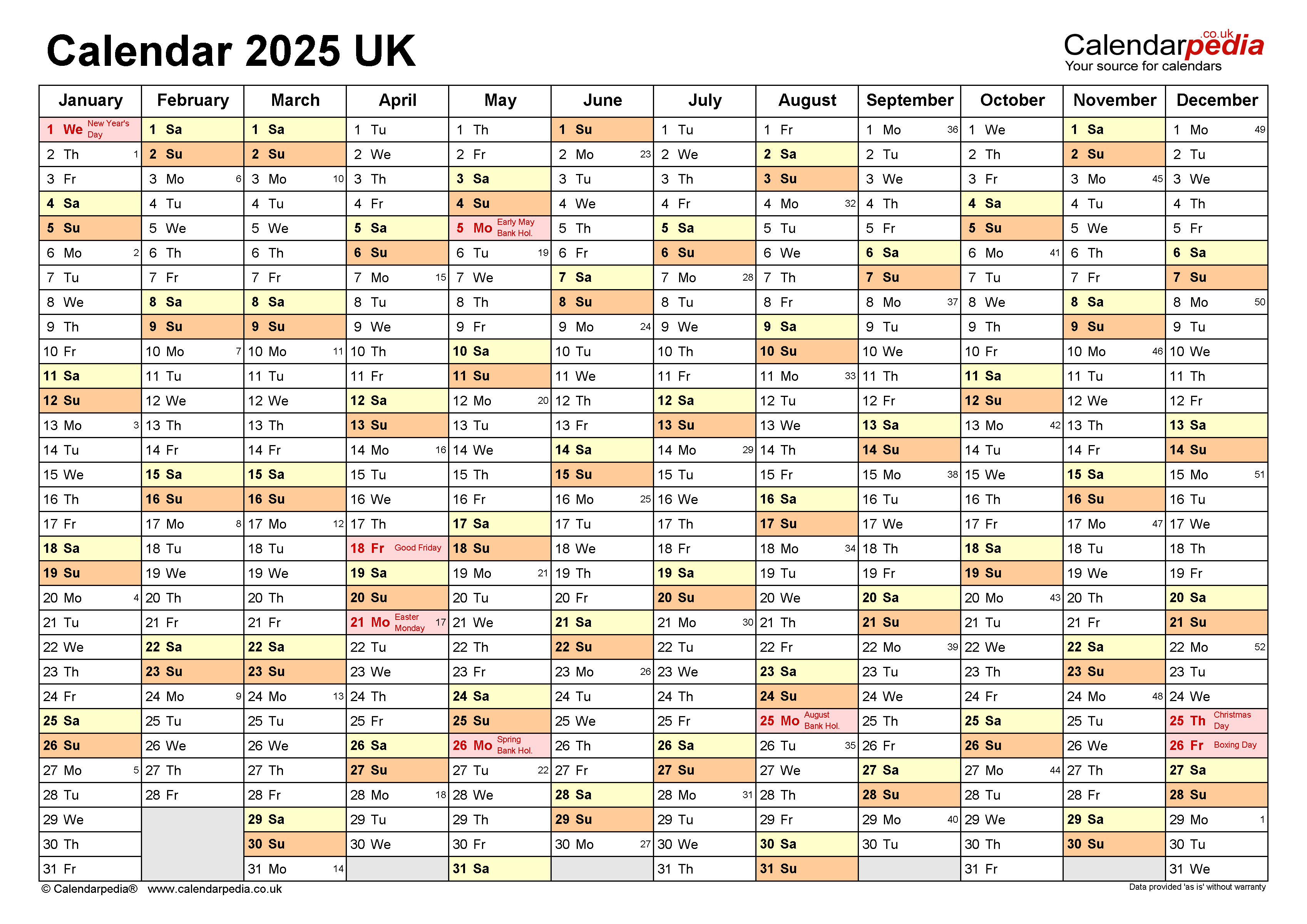 Calendar 2025 (Uk) - Free Printable Pdf Templates within Planner 2025 Printable Free