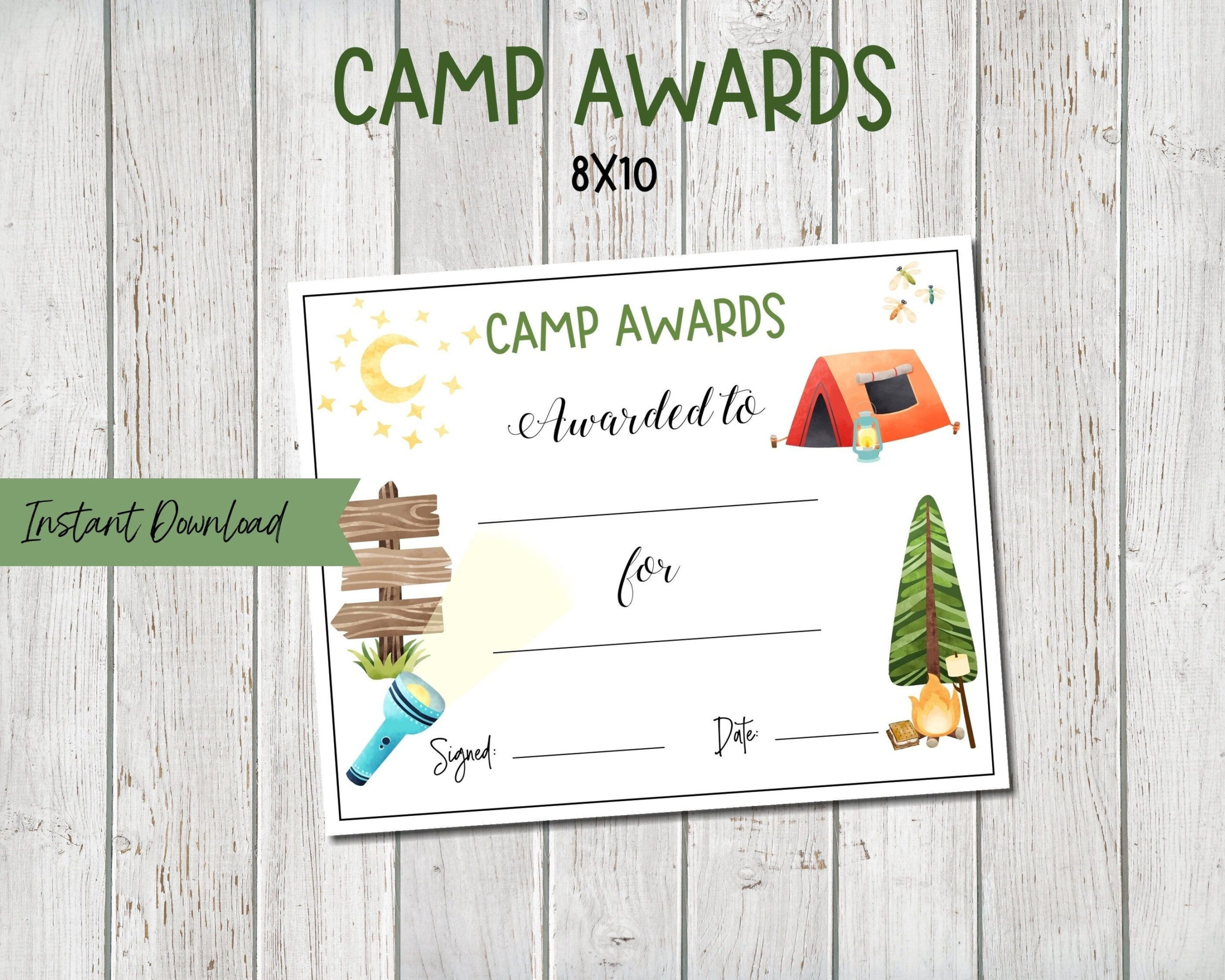 Camp Award Certificates, Boy &amp;amp; Girl Summer Camp Awards, Printable with Free Printable Camp Certificates