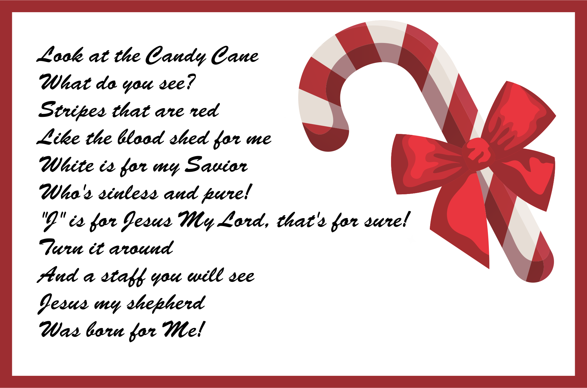 Candy Cane Story - 10 Free Pdf Printables | Printablee | Candy for Free Printable Candy Cane Poem