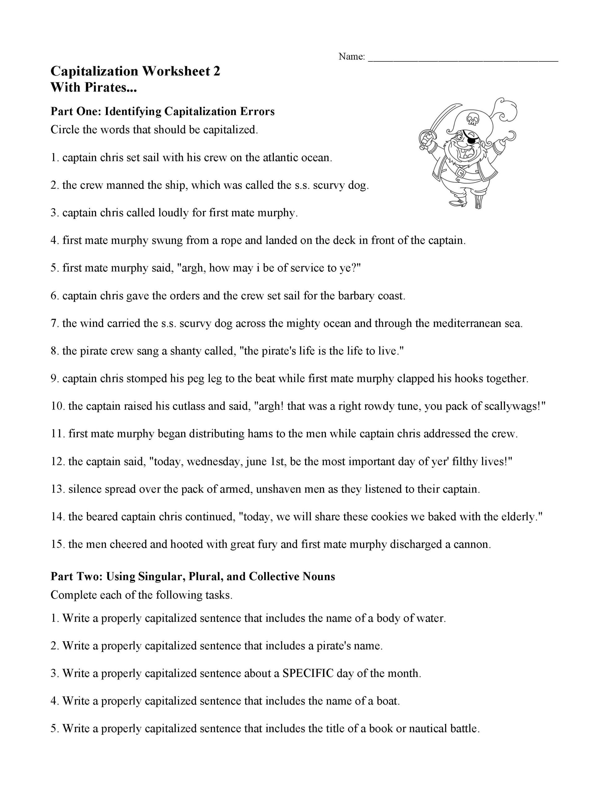 Capitalization Worksheets, Lessons, And Tests | Language Arts regarding Free Printable Worksheets For Punctuation And Capitalization