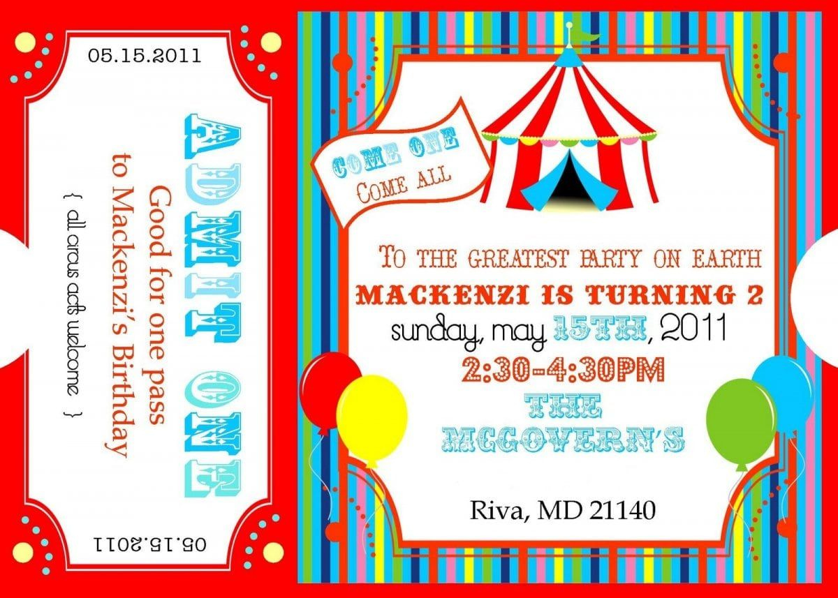 Carnival Ticket Invitations | Free Printable Templates in Free Printable Ticket Invitation Templates