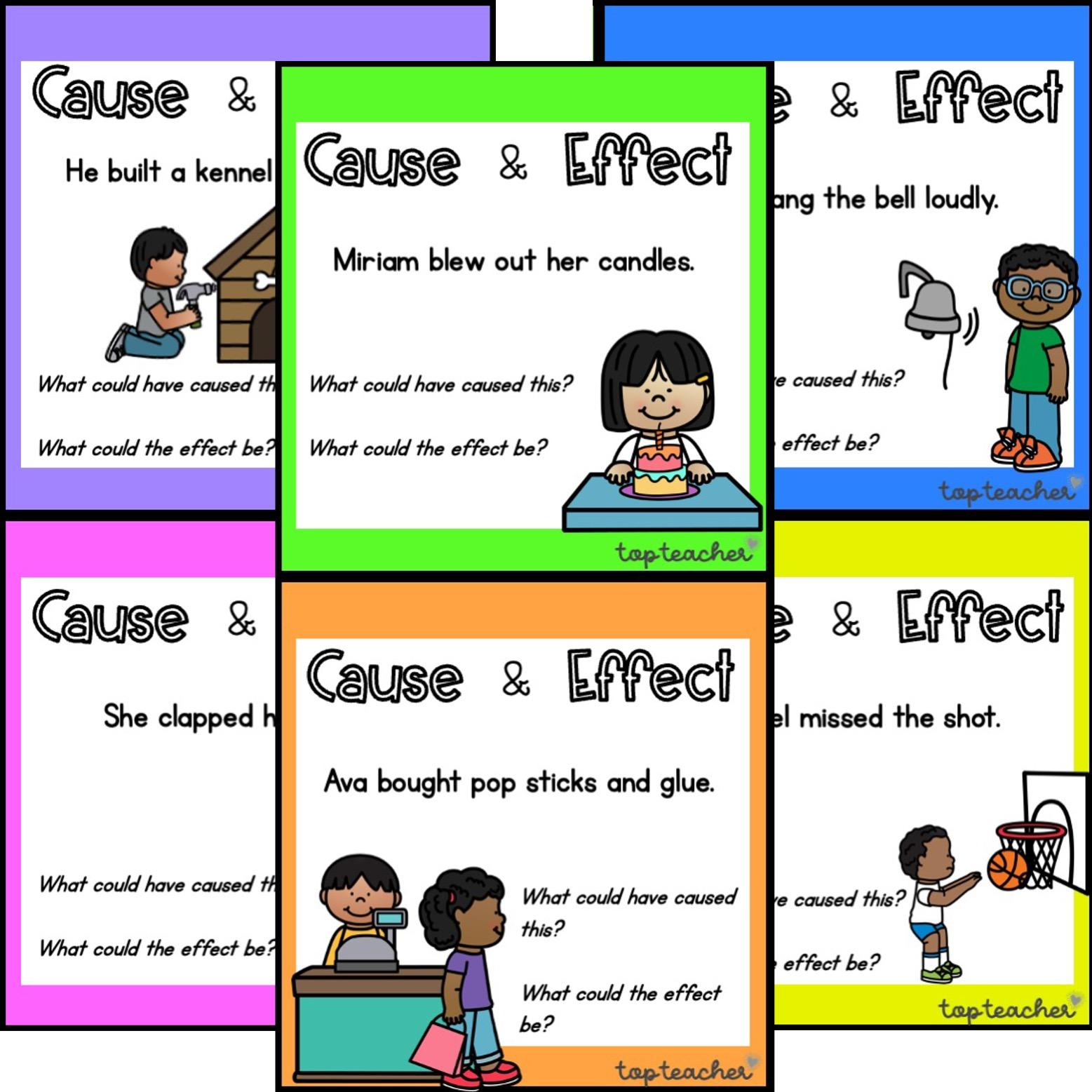 Cause &amp;amp; Effect Scenario Cards - Top Teacher in Free Printable Cause and Effect Picture Cards