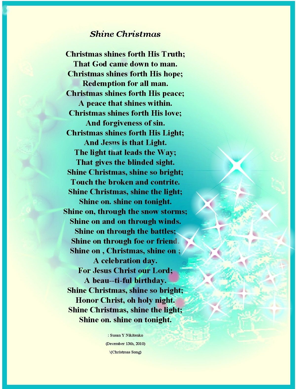 Celebrate Christmas With Inspirational Christian Poems pertaining to Free Printable Christian Christmas Poems