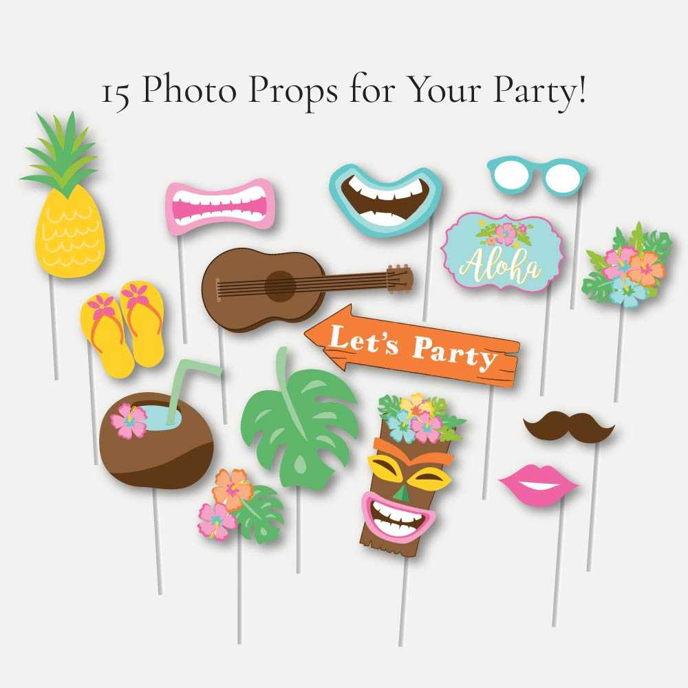 Celebration Circle Printable Luau Themed Party Kit Templates with Hawaiian Photo Booth Props Printable Free