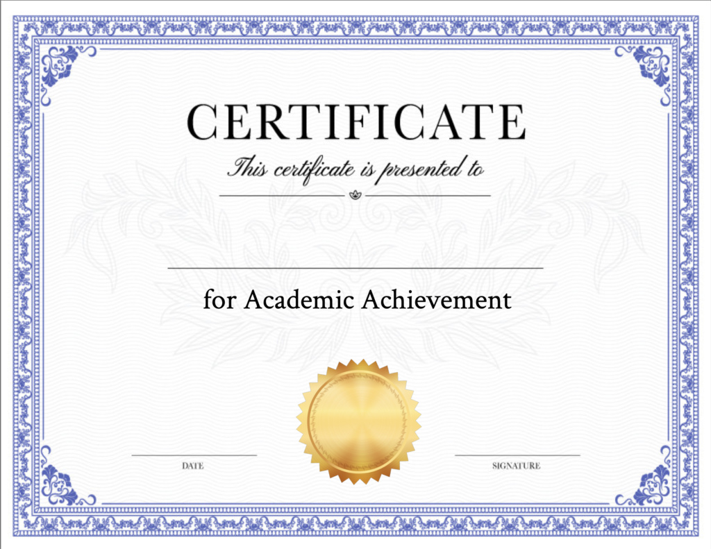 Certificate Of Achievement Templates - Simplecert pertaining to Free Printable Blank Certificates Of Achievement