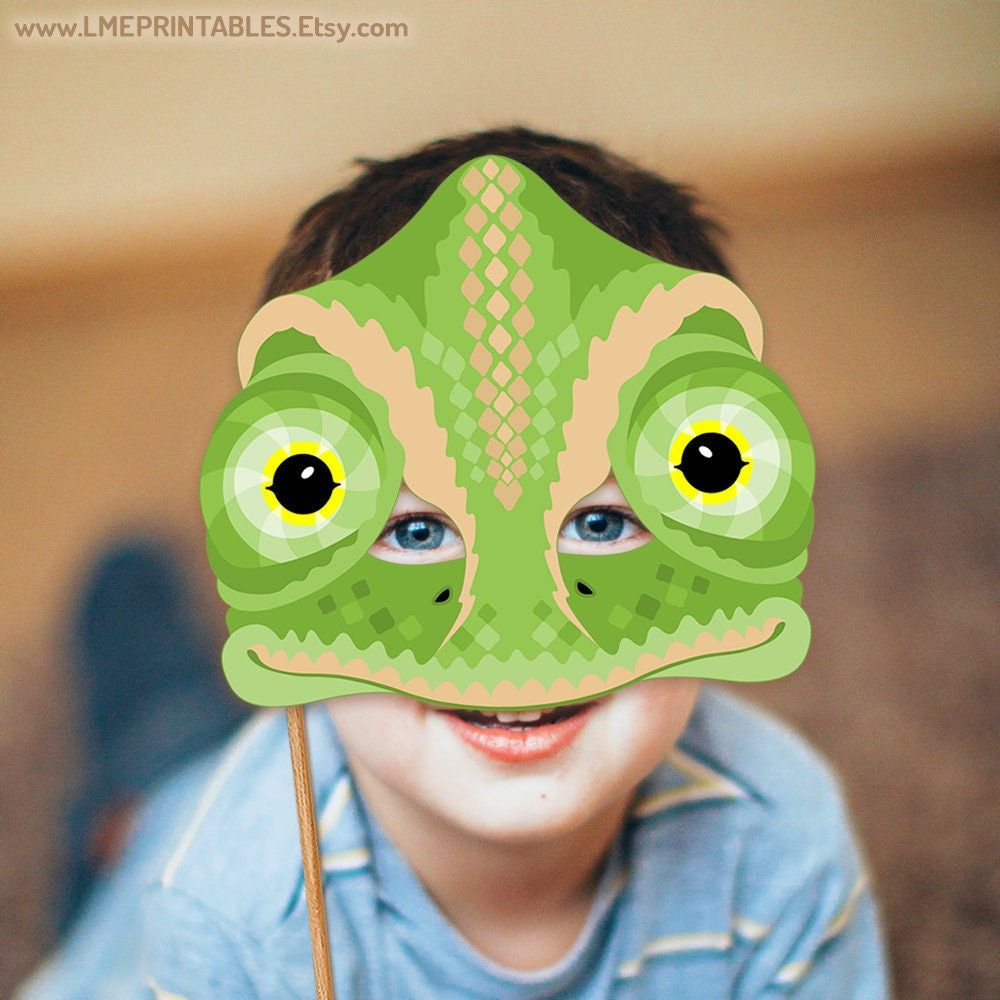 Chameleon Printable Mask Diy Halloween Costume Reptile Lizard Diy intended for Free Printable Lizard Mask