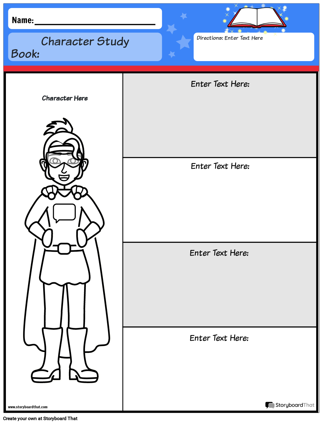 Character Map Worksheet Template At Storyboardthat for Free Printable Character Map