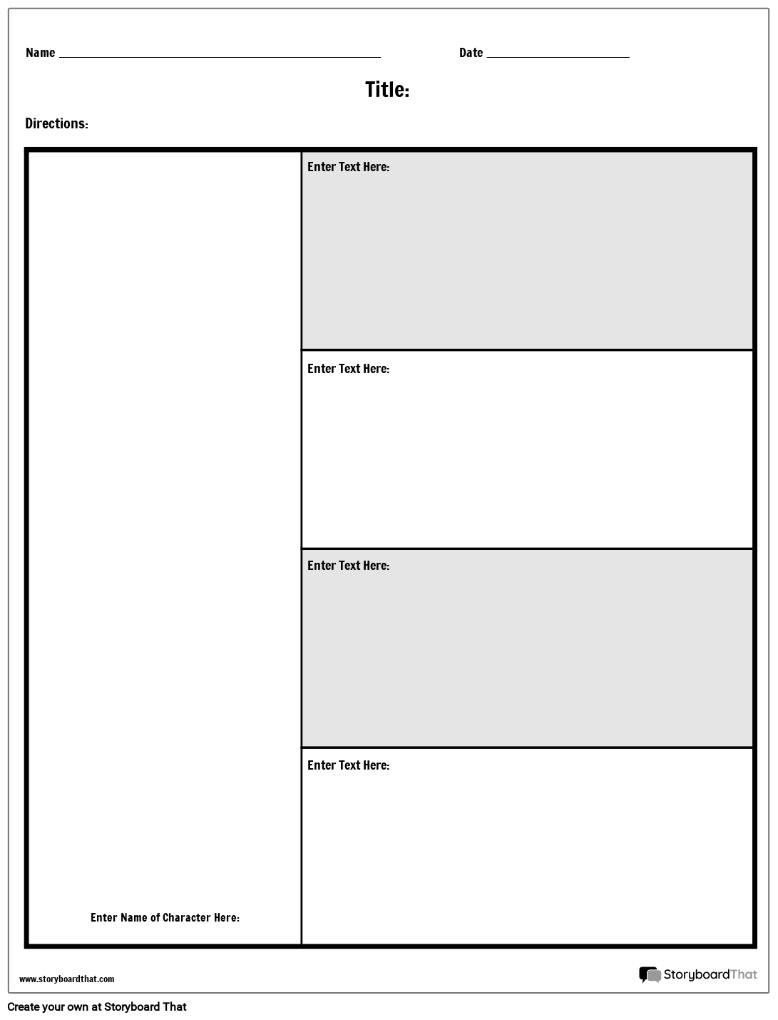 Character Map Worksheet Template At Storyboardthat inside Free Printable Character Map