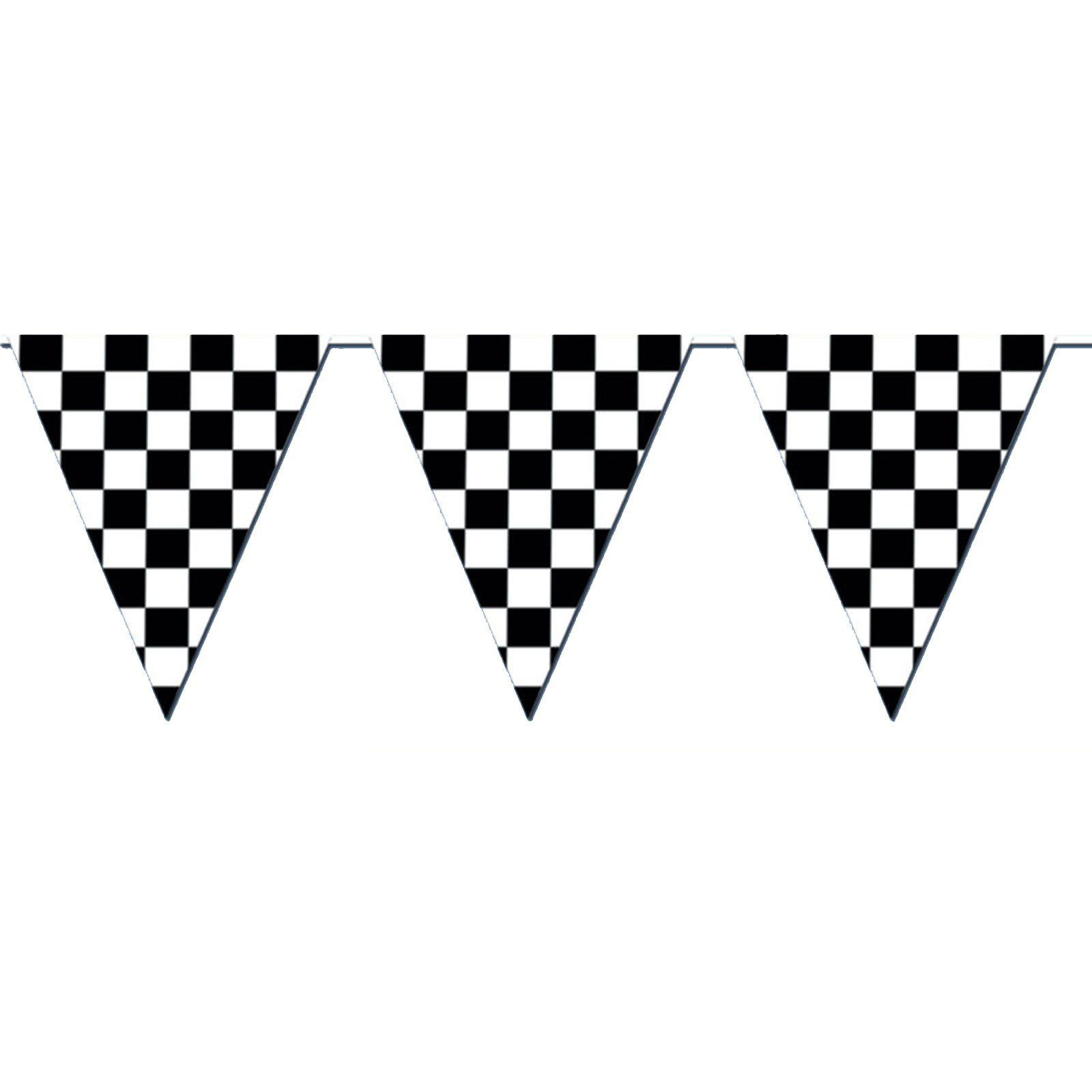 Checkered Flags Black And White 100&amp;#039; Ft Pennant Racing Banner in Free Printable Checkered Flag Banner