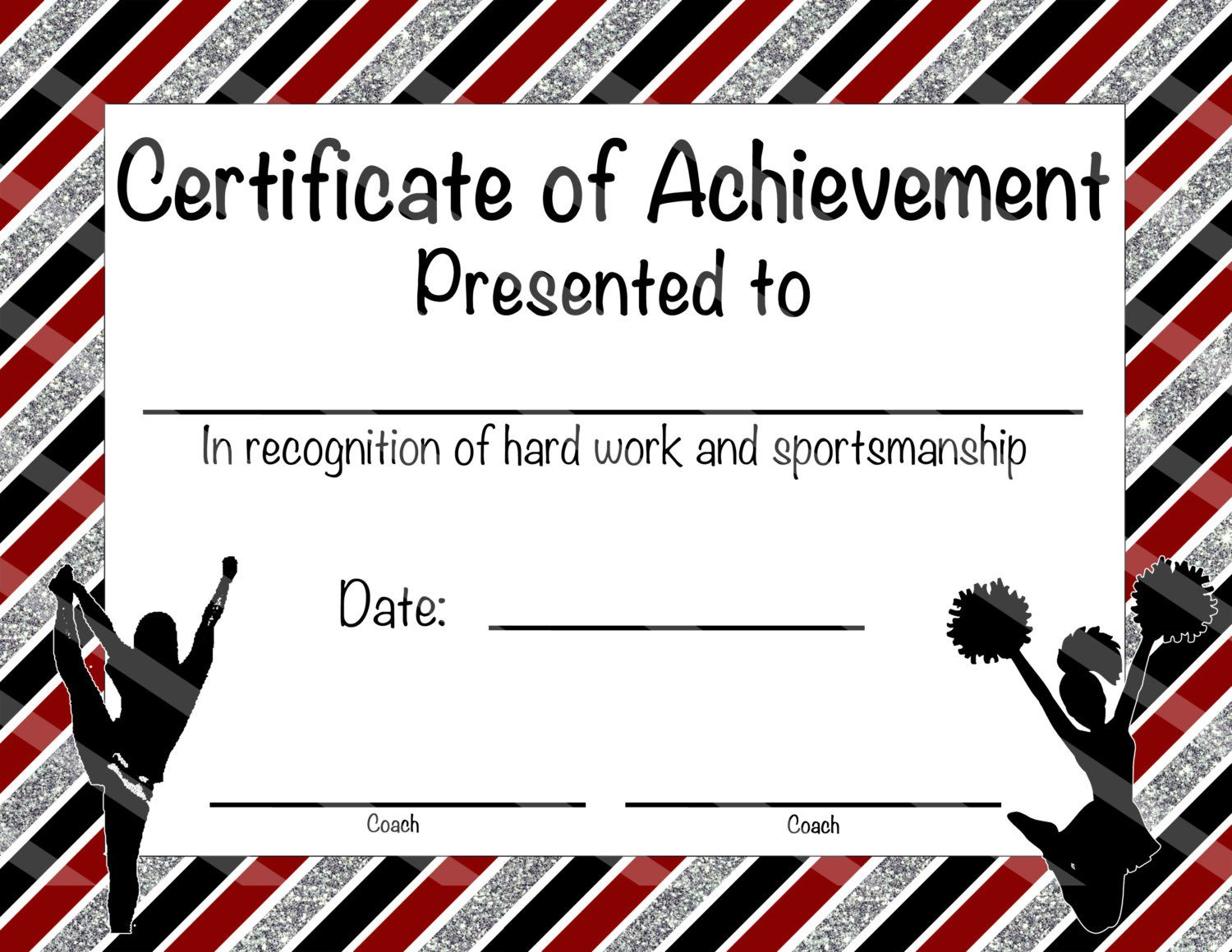 Cheerleading Certificate Cheerleading Award Cheerleading Diy regarding Free Printable Cheerleading Certificates