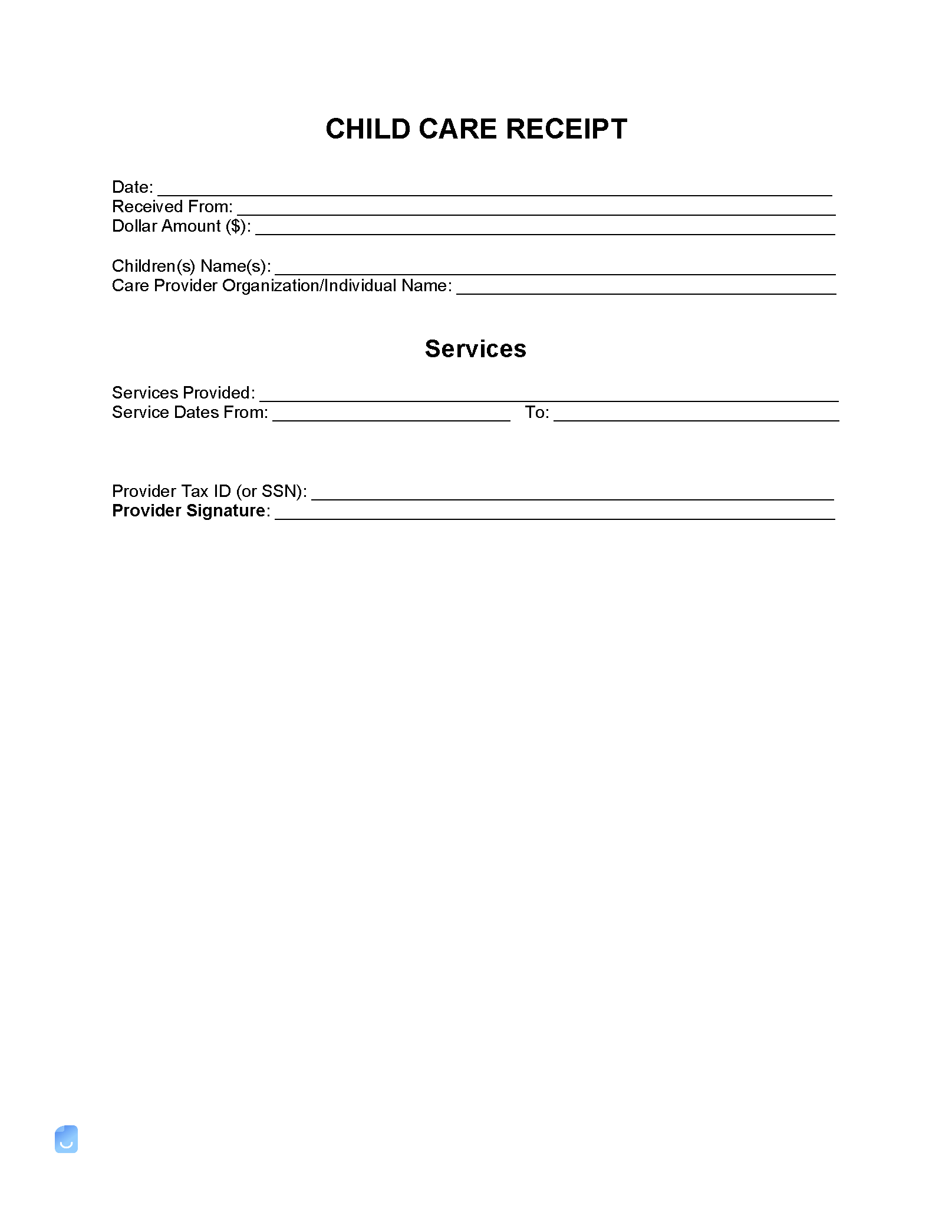 Child Care (Daycare) Receipt Template | Invoice Maker pertaining to Free Printable Daycare Receipts