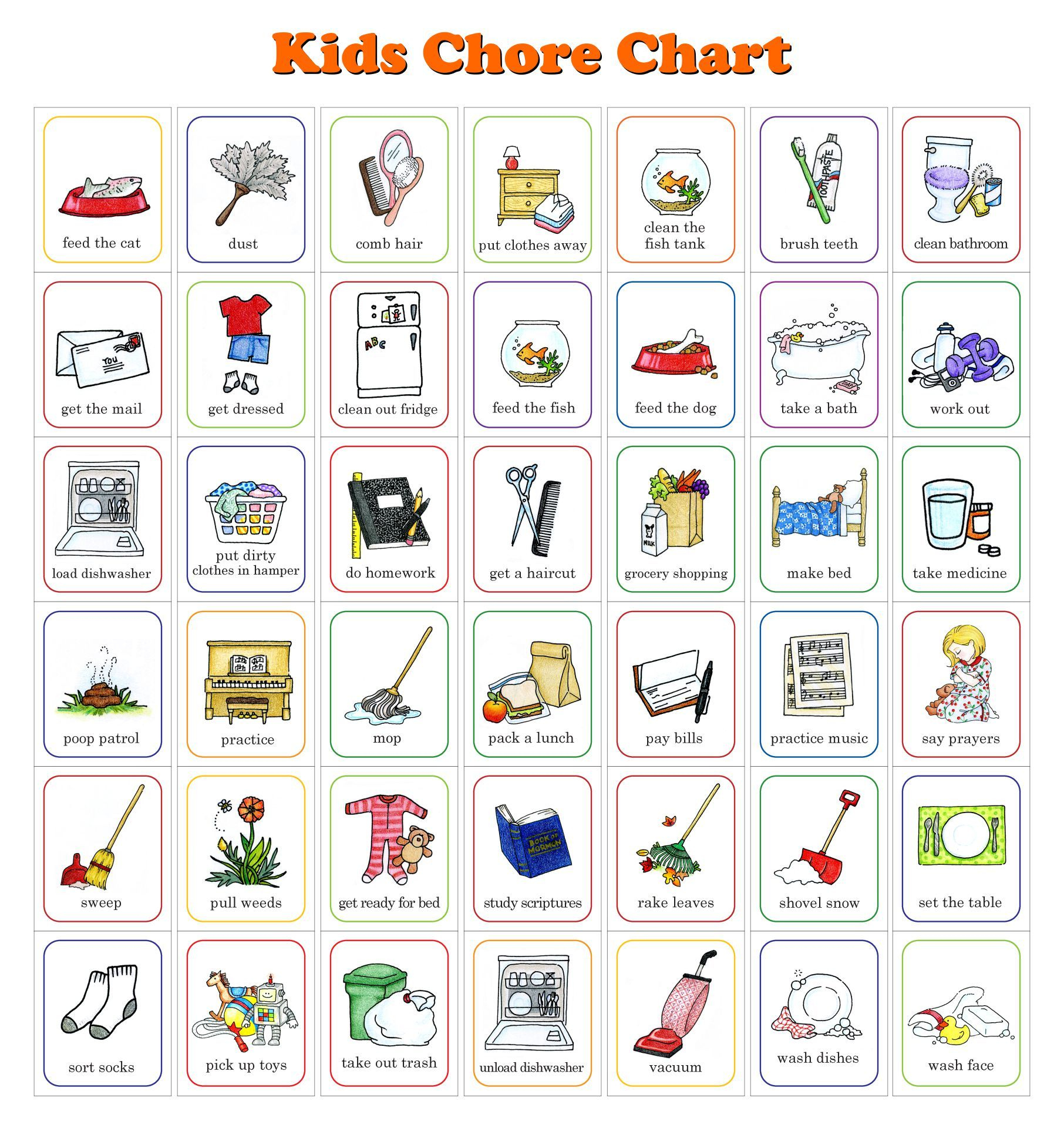 Chore Clip Art - 10 Free Pdf Printables | Printablee | Chores For with regard to Free Printable Clip Art