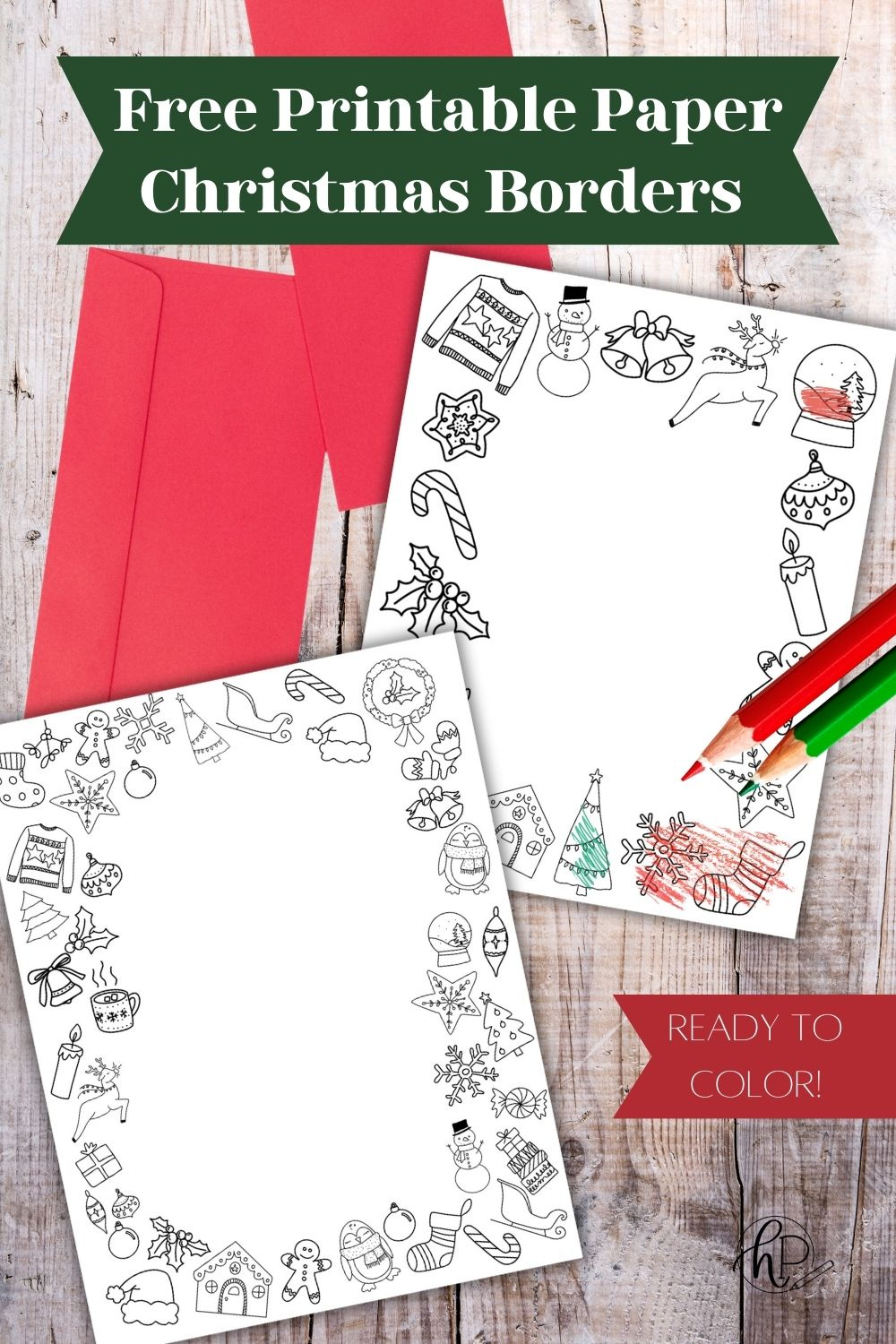 Christmas Border Paper Free Printable - Hand Lettered Printables regarding Free Printable Christmas Stationery for Kids