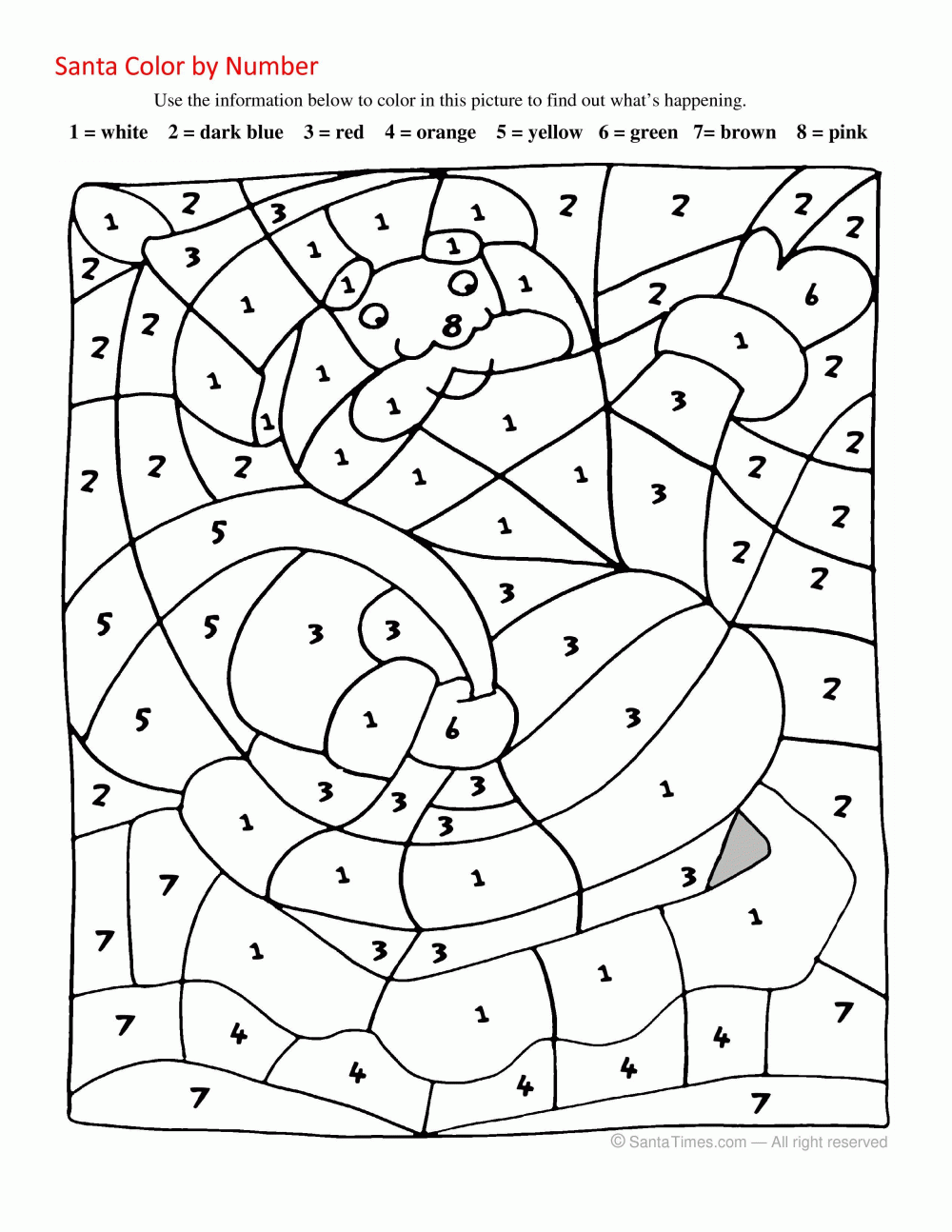 Christmas Color-By-Number Free Printable Coloring Page | Christmas regarding Free Printable Christmas Color By Number Coloring Pages