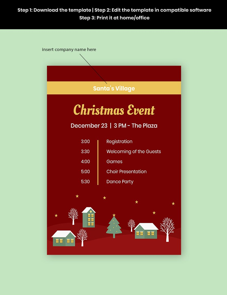 Christmas Event Program Template In Psd, Word - Download throughout Free Printable Christmas Programs