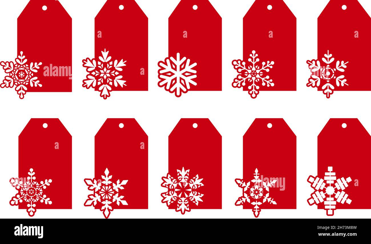 Christmas Gift Tags Or Gift Labels With Snowflakes. Vector for Free Printable Christmas Price Tags