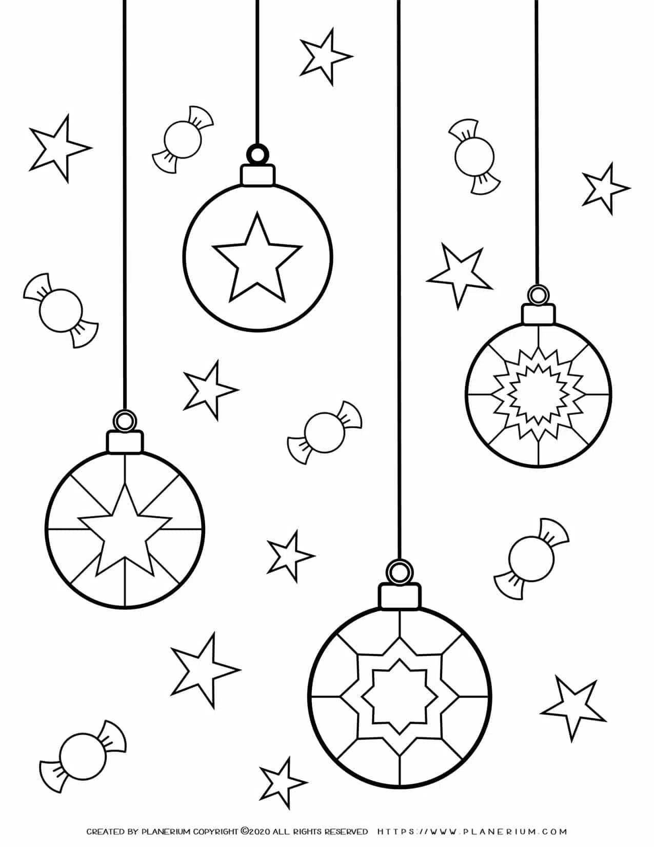 Christmas Lights Decorations | Free Coloring Page | Planerium regarding Free Printable Christmas Lights Coloring Pages