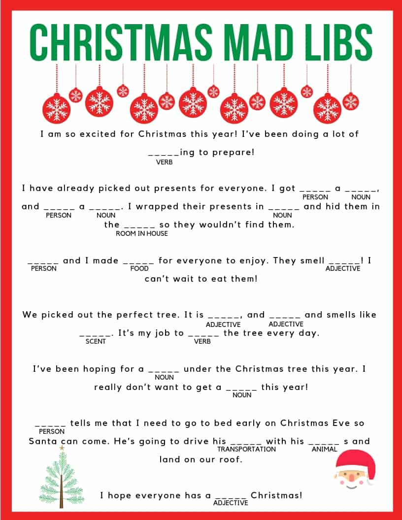 Christmas Mad Libs - Jac Of All Things inside Christmas Mad Libs Printable Free