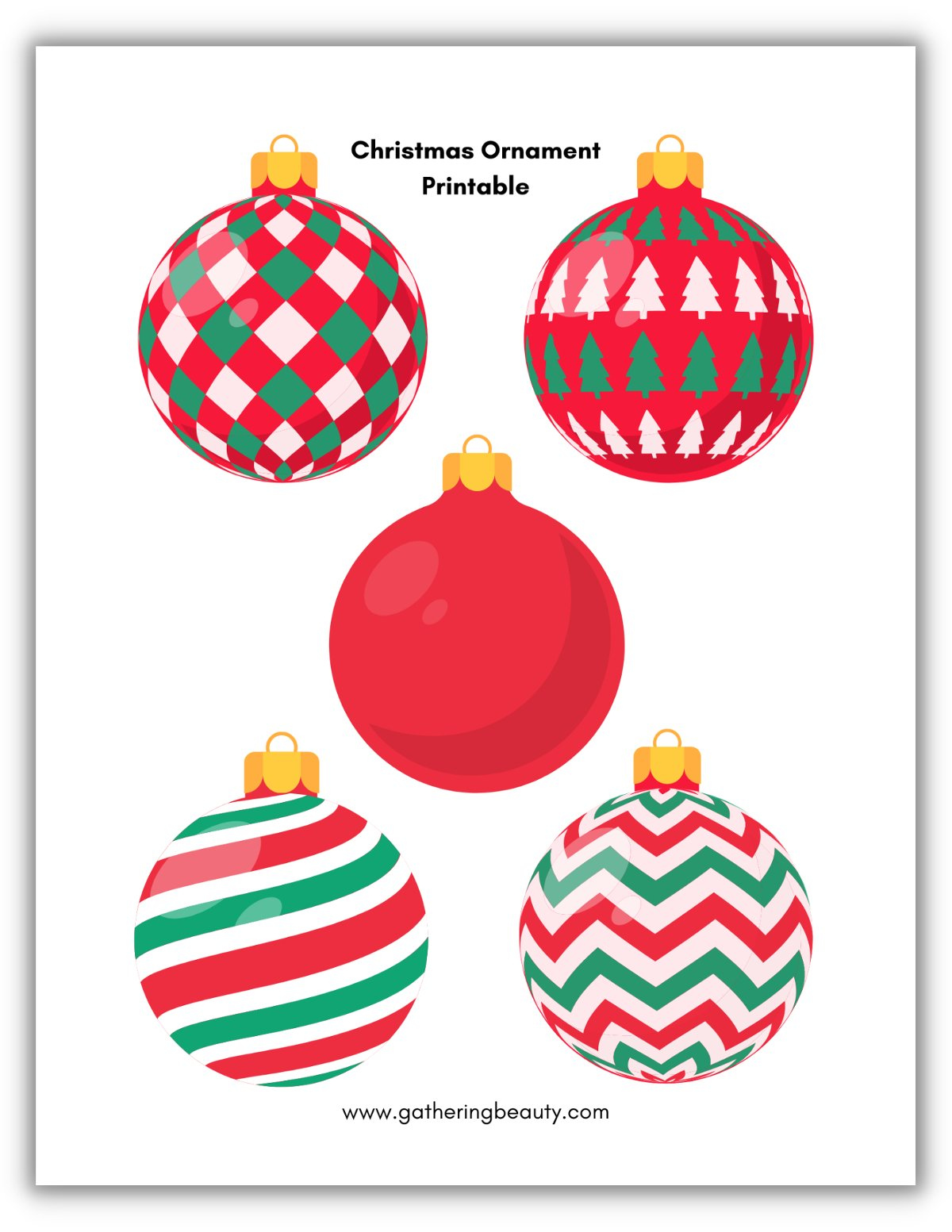 Christmas Ornament Printable — Gathering Beauty intended for Free Printable Christmas Ornaments